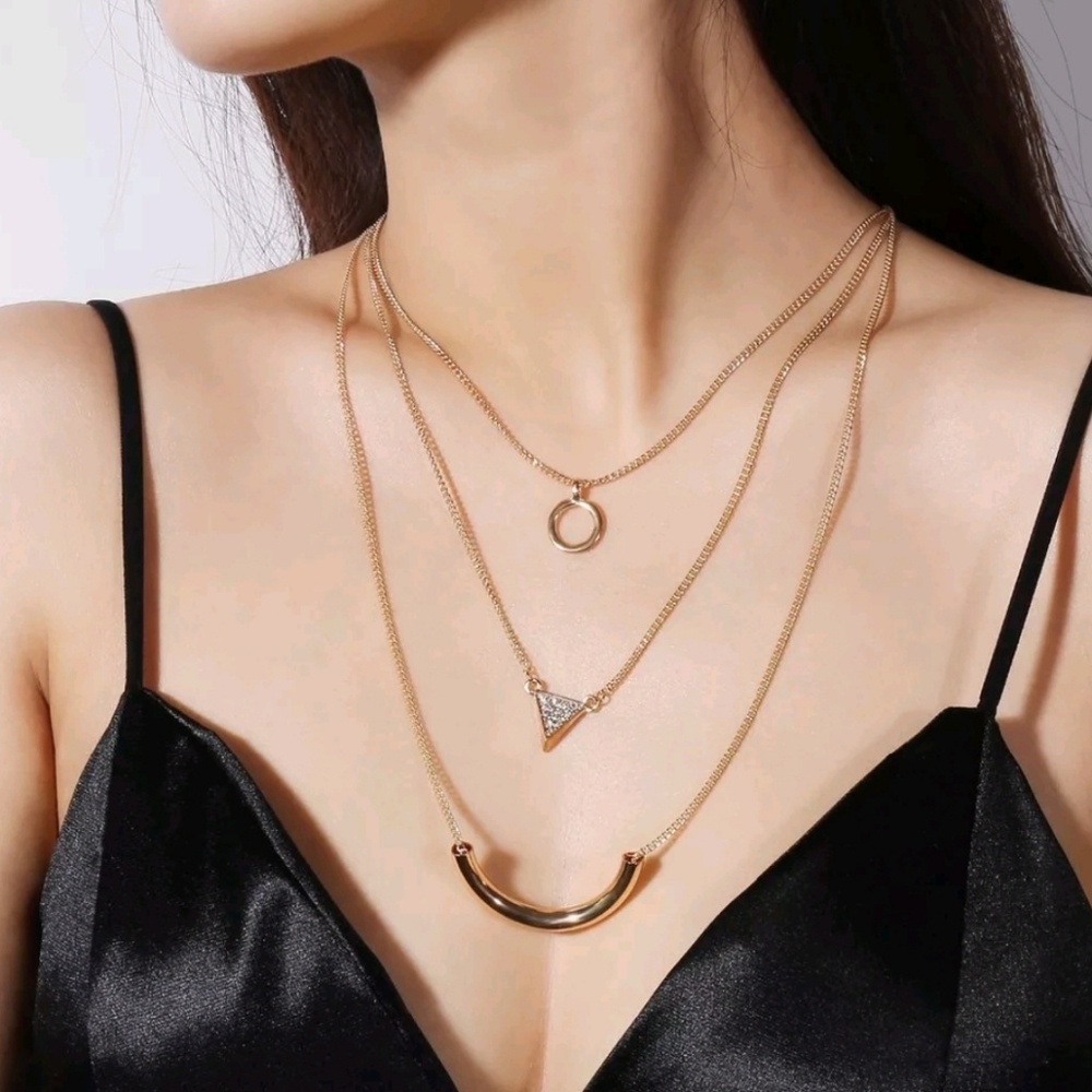 Silver multi layer necklace - Picture 3 of 4